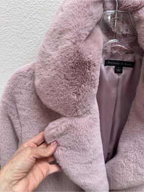 Preston & York Dusty Rose Faux-Fur Teddy Coat